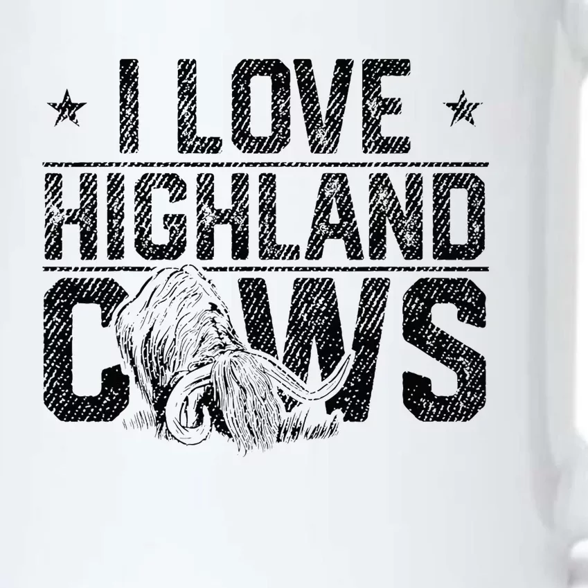 I Love Highland Cows Scottish Highland Cattle Cow Lover Black Color Changing Mug