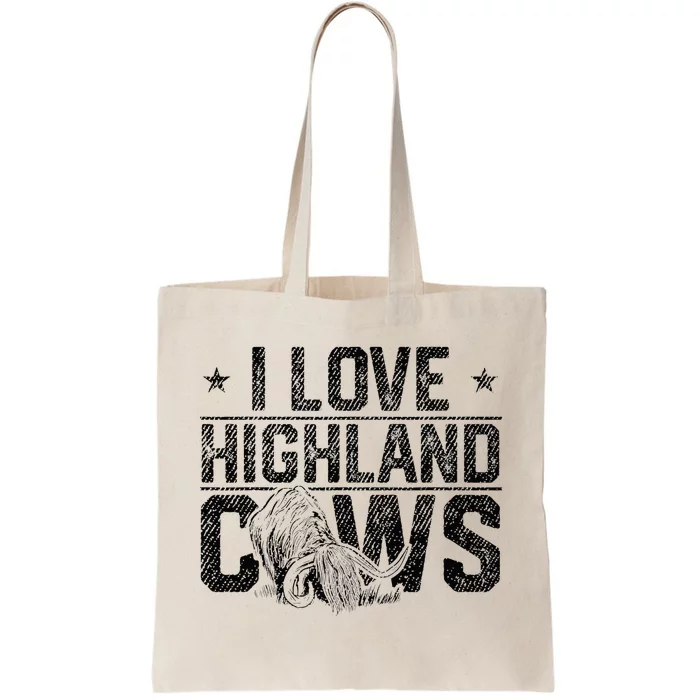 I Love Highland Cows Scottish Highland Cattle Cow Lover Tote Bag