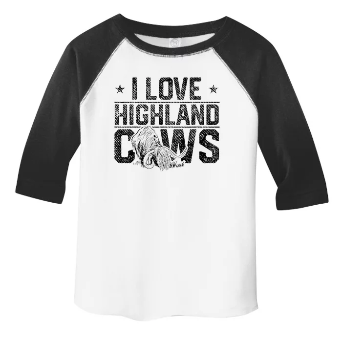 I Love Highland Cows Scottish Highland Cattle Cow Lover Toddler Fine Jersey T-Shirt