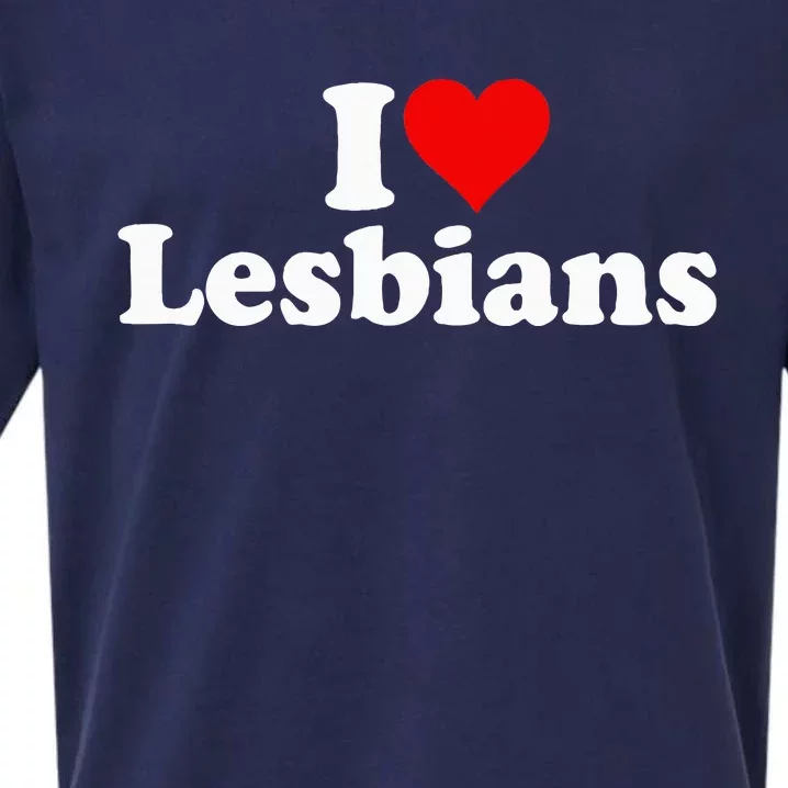 I Love Heart Lesbians Sueded Cloud Jersey T-Shirt