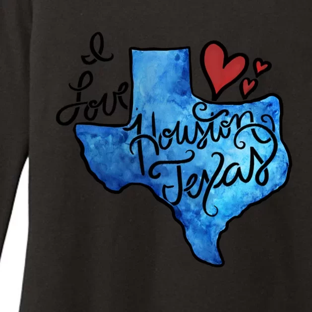 I Love Houston Texas Proud Texan Houstonian Gift Womens CVC Long Sleeve Shirt