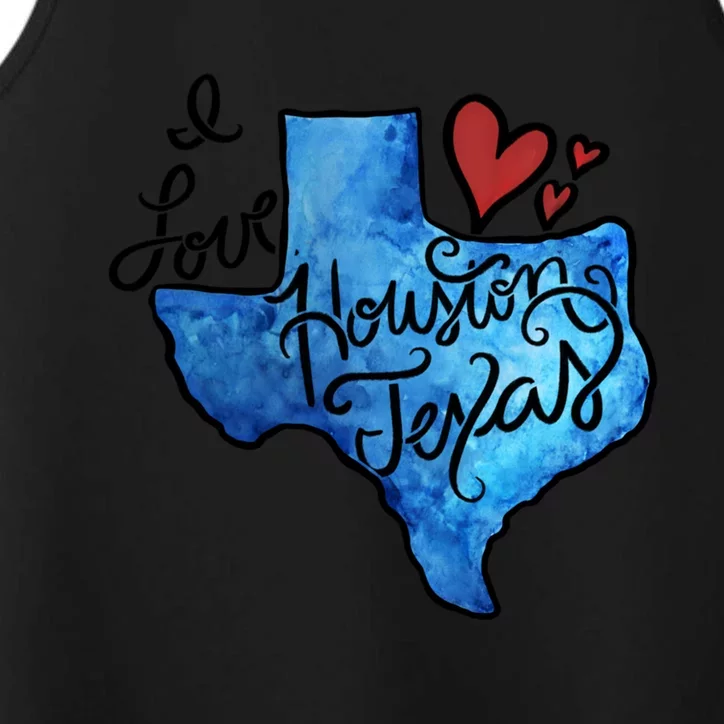 I Love Houston Texas Proud Texan Houstonian Gift Performance Tank