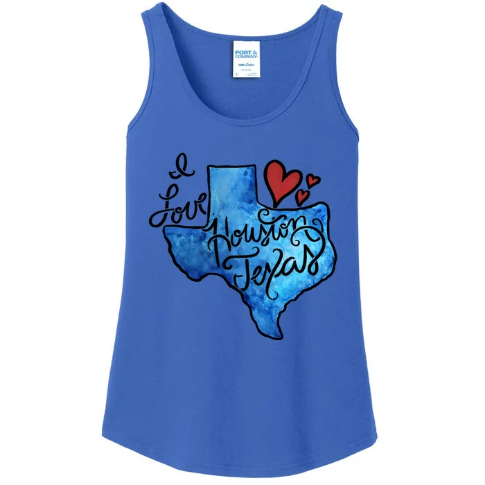 I Love Houston Texas Proud Texan Houstonian Gift Ladies Essential Tank