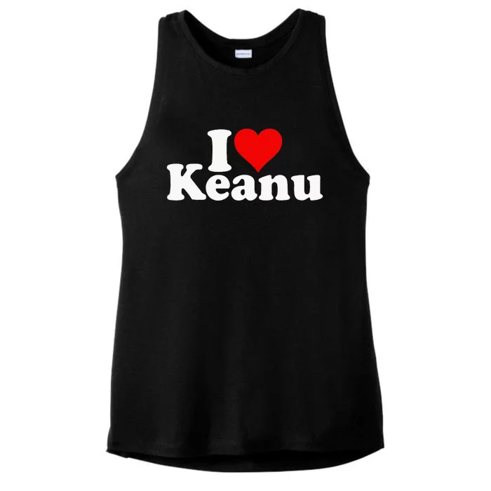 I Love Heart Keanu Ladies Tri-Blend Wicking Tank