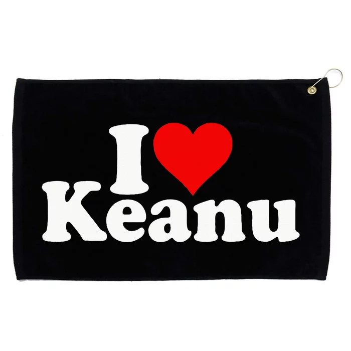 I Love Heart Keanu Grommeted Golf Towel