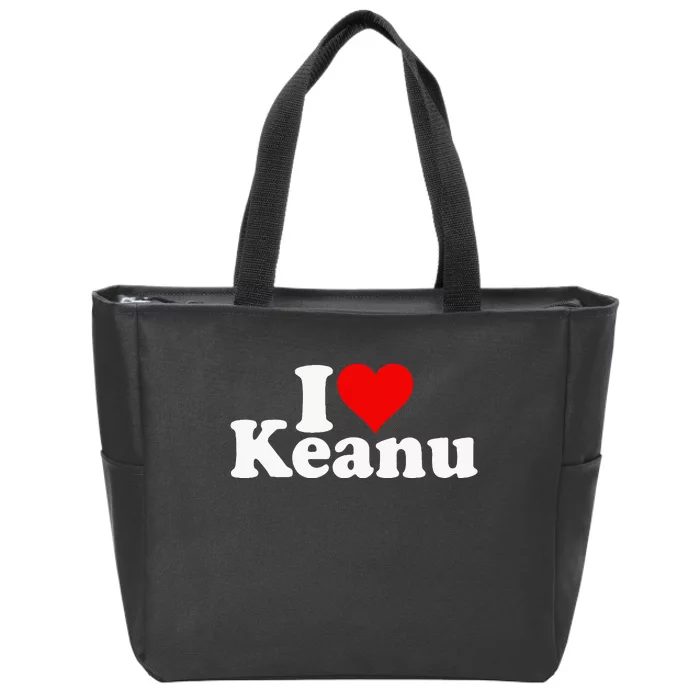 I Love Heart Keanu Zip Tote Bag