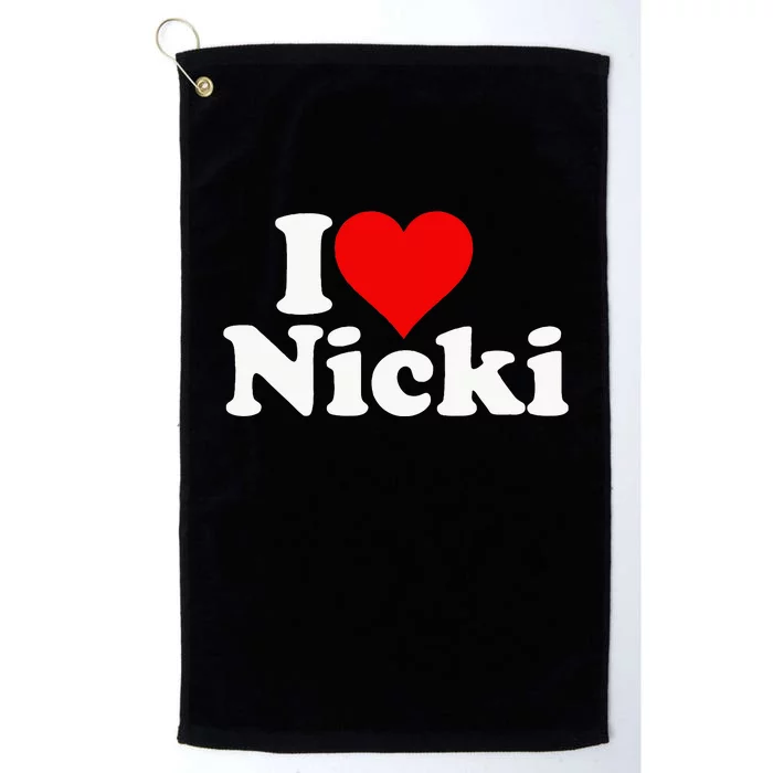 I Love Heart Nicki Platinum Collection Golf Towel