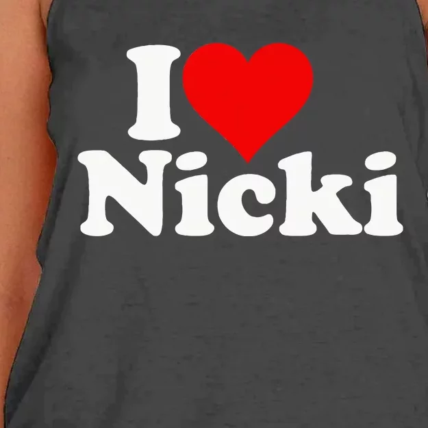 I Love Heart Nicki Women's Knotted Racerback Tank