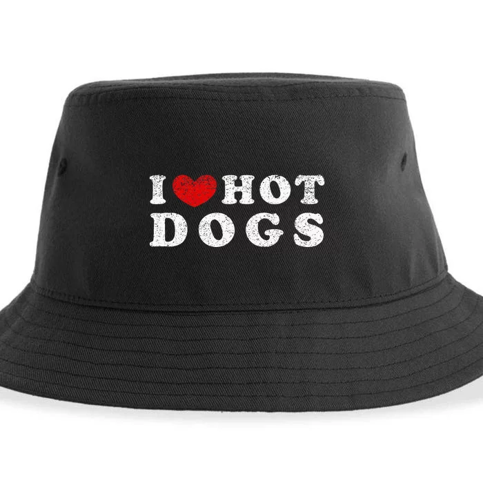 I Love Hot Dogs I Heart Hot Dogs Sustainable Bucket Hat