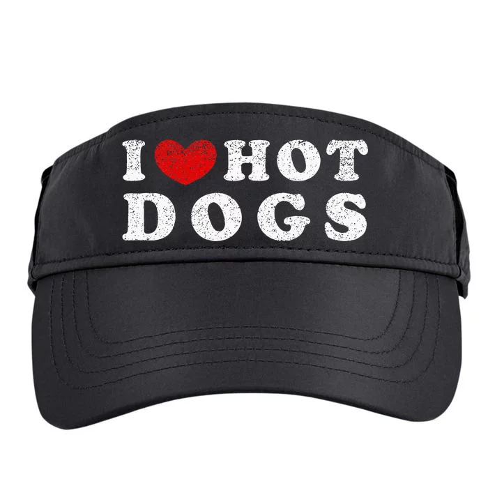 I Love Hot Dogs I Heart Hot Dogs Adult Drive Performance Visor