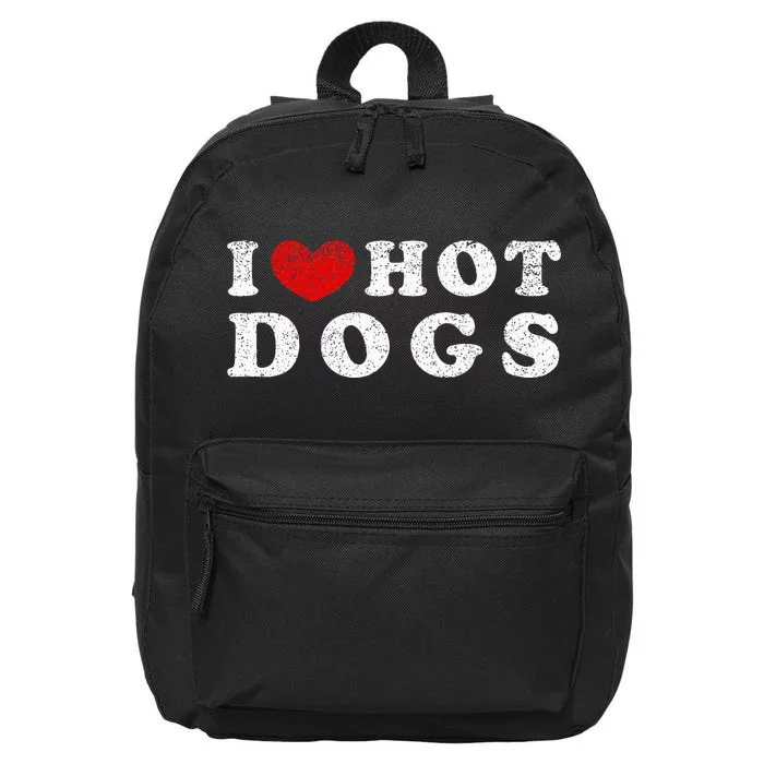 I Love Hot Dogs I Heart Hot Dogs 16 in Basic Backpack