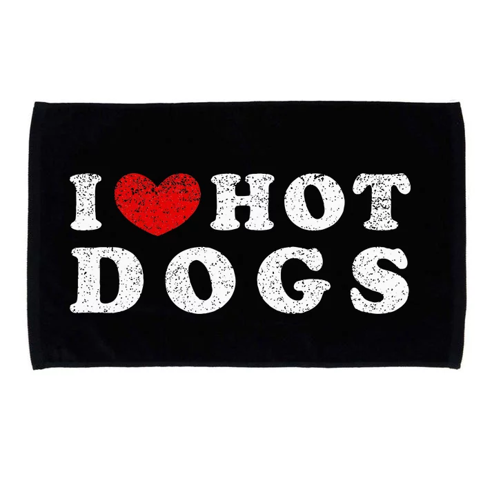 I Love Hot Dogs I Heart Hot Dogs Microfiber Hand Towel