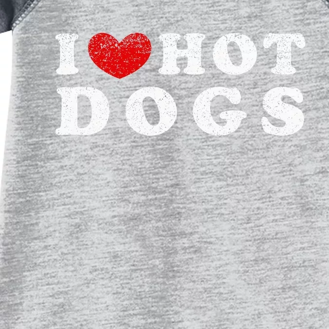 I Love Hot Dogs I Heart Hot Dogs Infant Baby Jersey Bodysuit