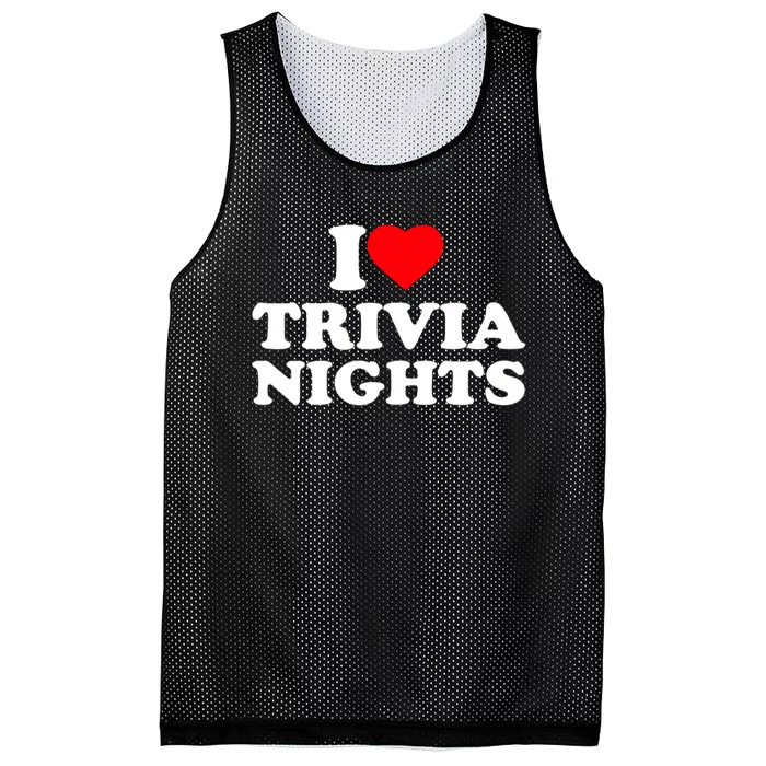 I Love Heart Trivia Nights Lover Pub Quiz Game Mesh Reversible Basketball Jersey Tank