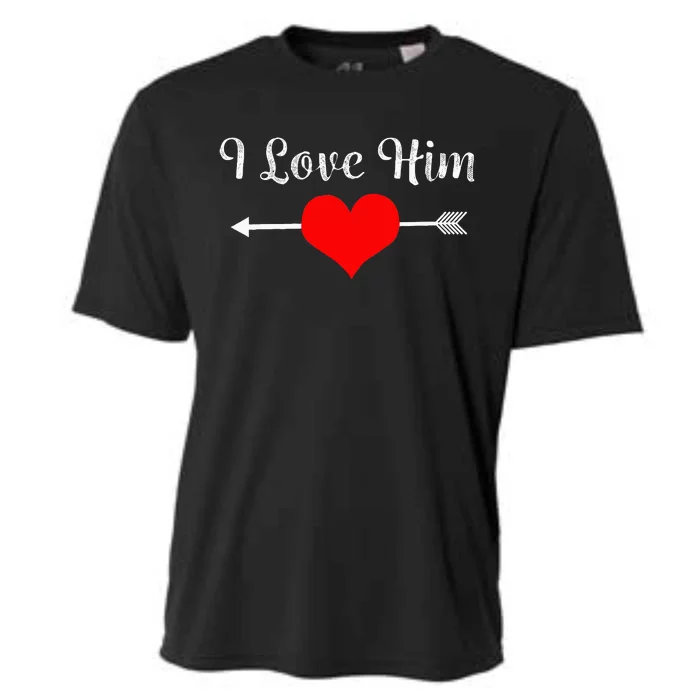 I Love Him For Couples Matching Sets Cooling Performance Crew T-Shirt