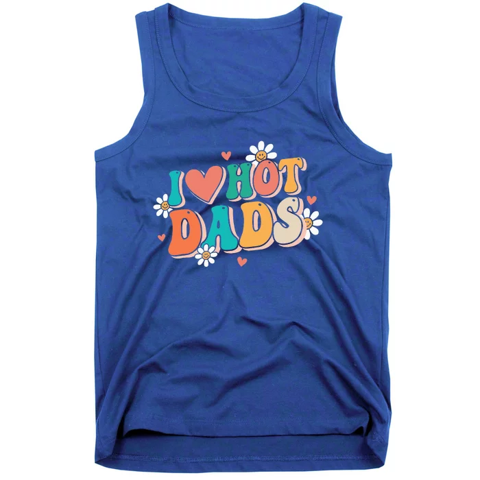 I Love Hot Dads Retro Funny Red Heart Love Dads Tank Top