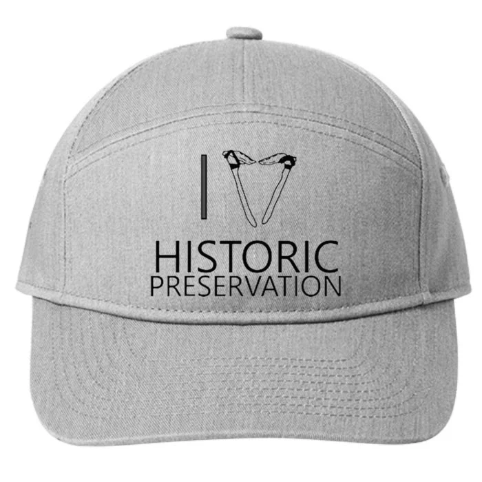 I Love Historic Preservation 7-Panel Snapback Hat