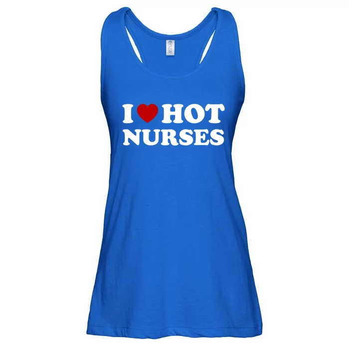 I Love Hot Nurses Funny Red Heart Love Nurses Meaningful Gift Ladies Essential Flowy Tank