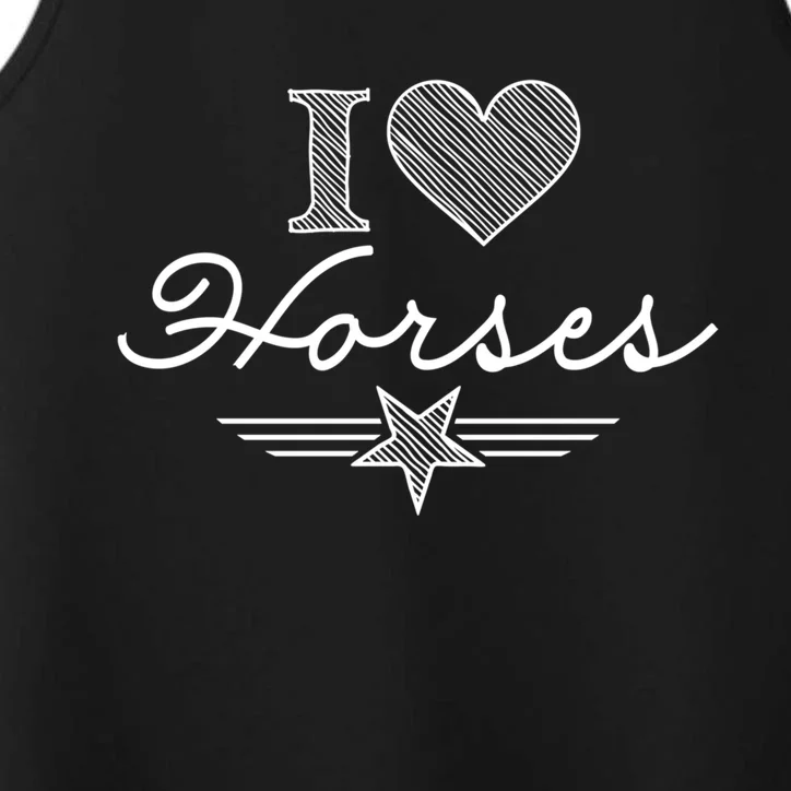 I Love Horses Gift Performance Tank