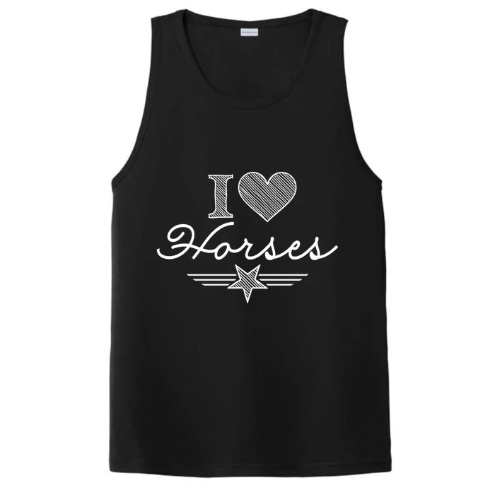 I Love Horses Gift Performance Tank