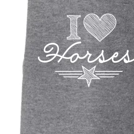 I Love Horses Gift Doggie 3-End Fleece Hoodie