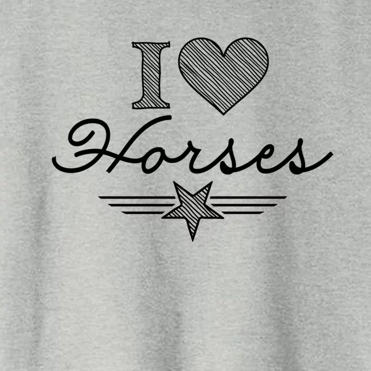 I Love Horses Gift Women's Crop Top Tee