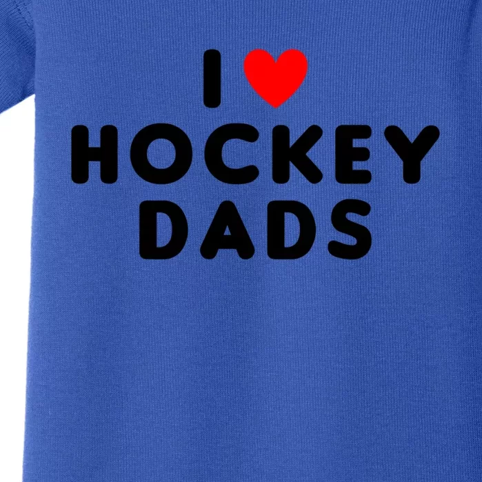 I Love Hockey Dads Funny Red Heart Gift Baby Bodysuit