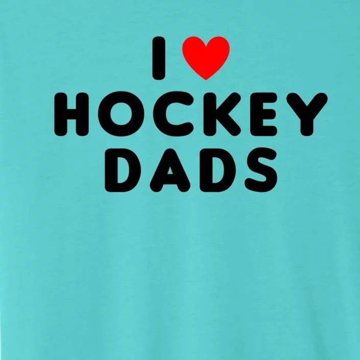 I Love Hockey Dads Funny Red Heart Gift ChromaSoft Performance T-Shirt