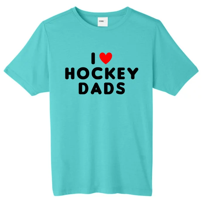 I Love Hockey Dads Funny Red Heart Gift ChromaSoft Performance T-Shirt