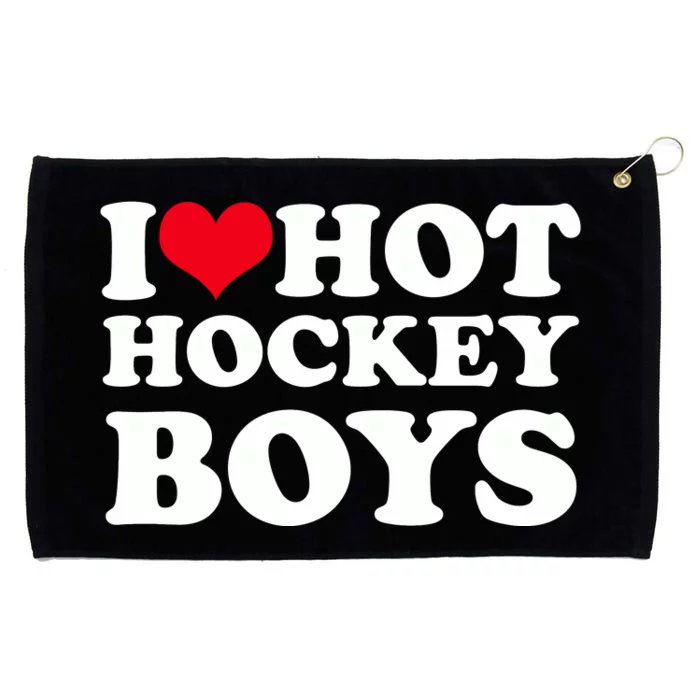 I Love Hot Hockey I Heart Hot Hockey Grommeted Golf Towel