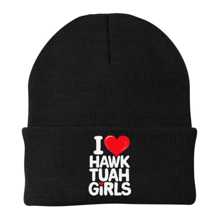 I Love Hawk Tuah Funny And Cute Design Knit Cap Winter Beanie