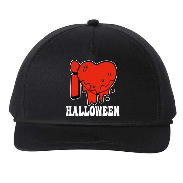 I Love Halloween Creepy Heart Snapback Five-Panel Rope Hat