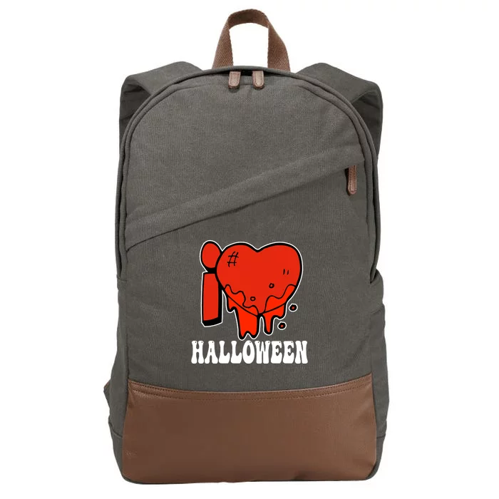 I Love Halloween Creepy Heart Cotton Canvas Backpack