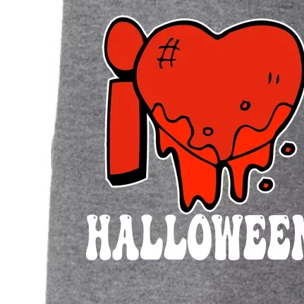 I Love Halloween Creepy Heart Doggie 3-End Fleece Hoodie