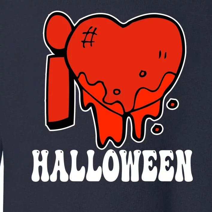 I Love Halloween Creepy Heart Toddler Sweatshirt