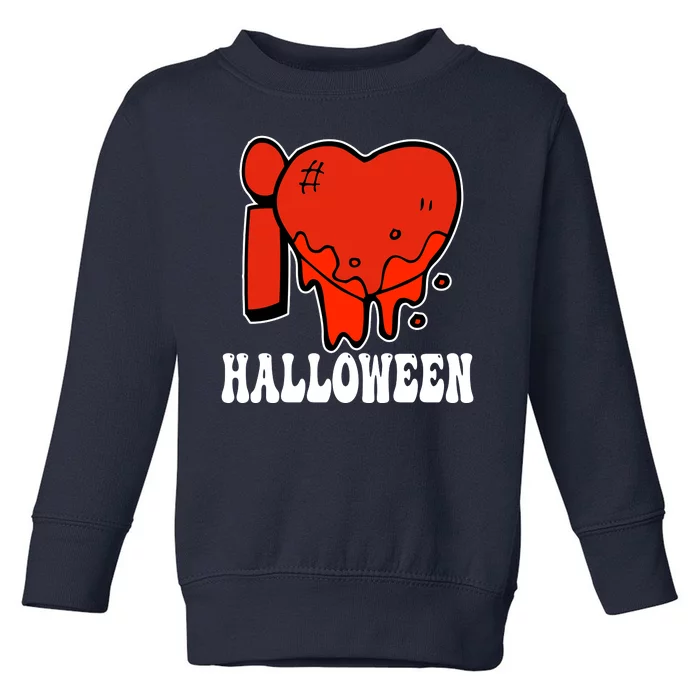 I Love Halloween Creepy Heart Toddler Sweatshirt