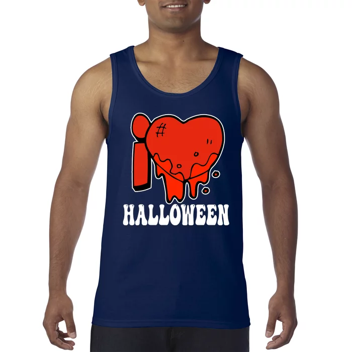 I Love Halloween Creepy Heart Tank Top