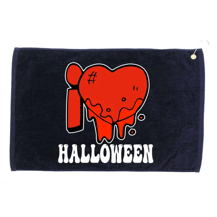 I Love Halloween Creepy Heart Grommeted Golf Towel