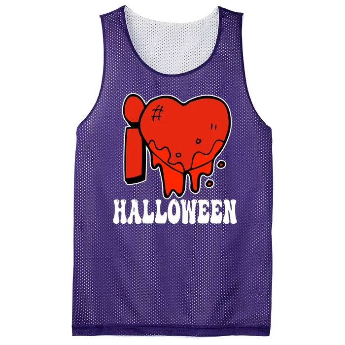 I Love Halloween Creepy Heart Mesh Reversible Basketball Jersey Tank