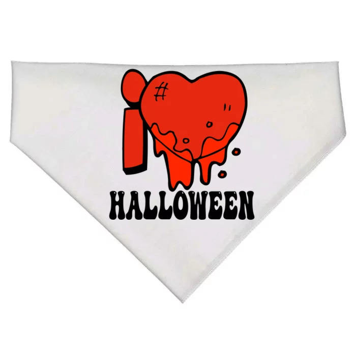 I Love Halloween Creepy Heart USA-Made Doggie Bandana