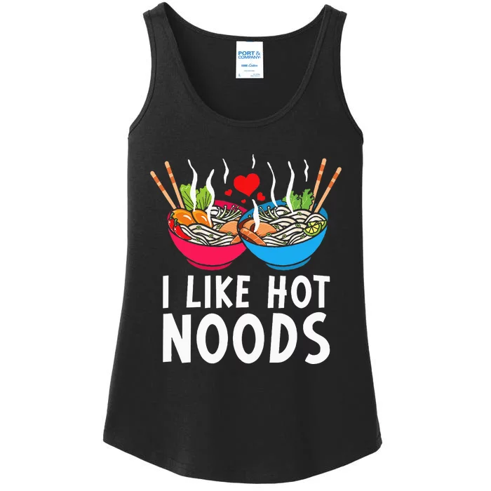 I Like Hot Noods Funny Ramen Noodles Ladies Essential Tank