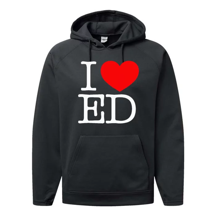 I Love Heart ED Performance Fleece Hoodie