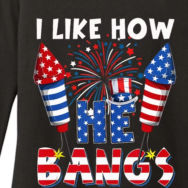 I Like How He Bangs Funny Couple 4th Of July Firecracker Womens CVC Long Sleeve Shirt