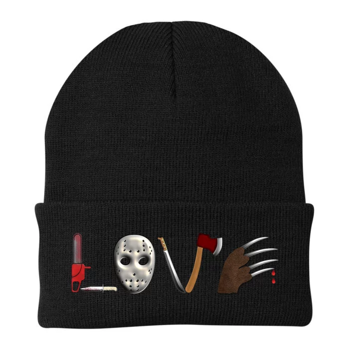 I Love Horror Movies Scary Movie Knit Cap Winter Beanie