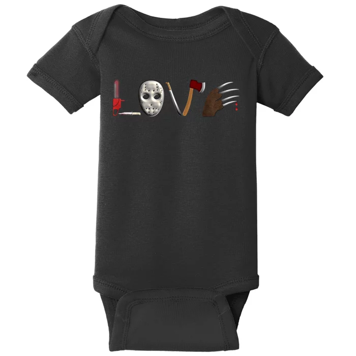 I Love Horror Movies Scary Movie Baby Bodysuit