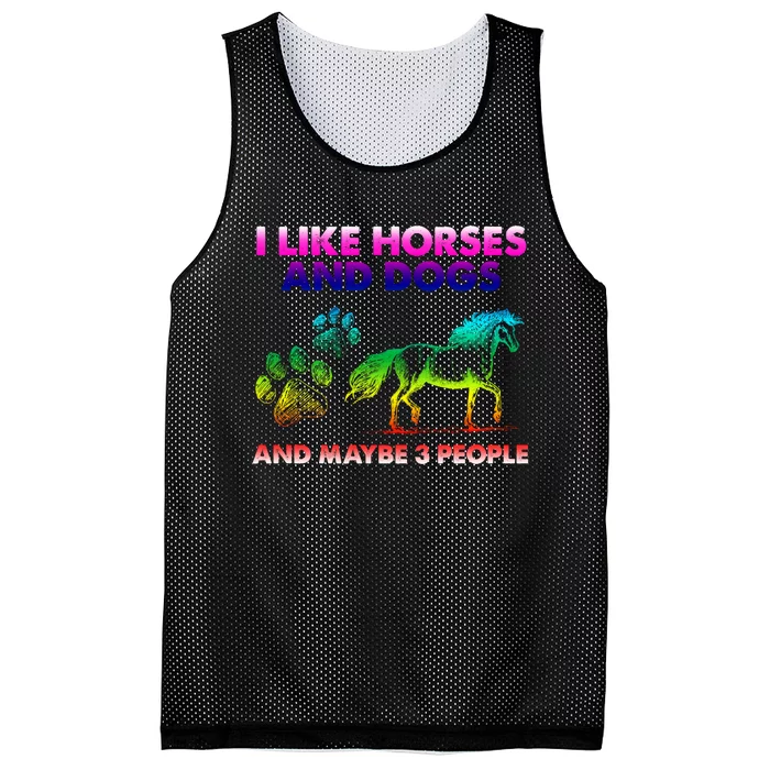 I Like Horse And Dogs And Maybe 3 People Cute Gift Mesh Reversible Basketball Jersey Tank