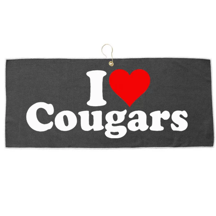 I Love Heart Cougars Sexy Older Women Large Microfiber Waffle Golf Towel