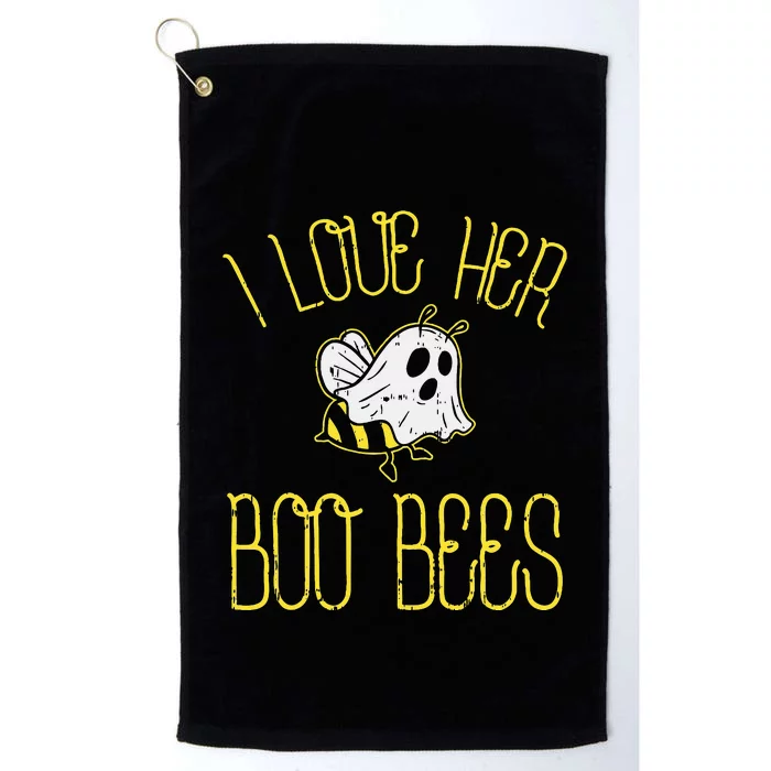 I Love Her Boo Bees Couples Halloween Platinum Collection Golf Towel