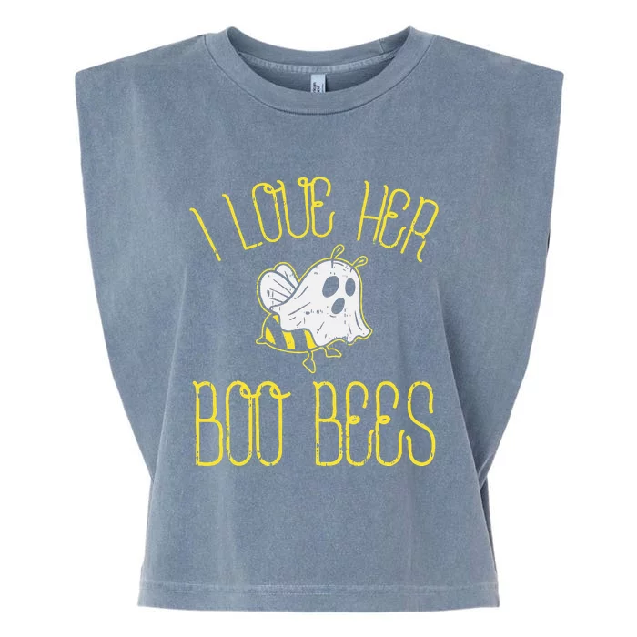 I Love Her Boo Bees Couples Halloween Garment-Dyed Women's Muscle Tee