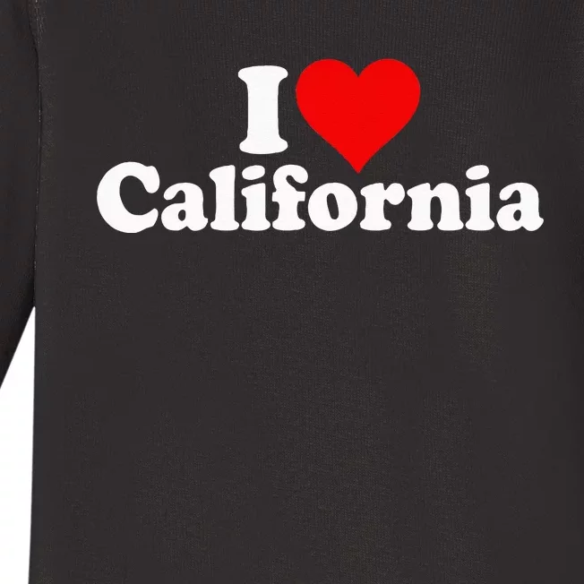 I LOVE HEART CALIFORNIA CALI STAT Baby Long Sleeve Bodysuit